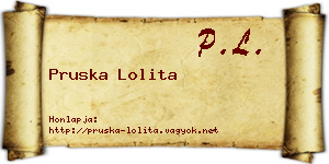 Pruska Lolita névjegykártya